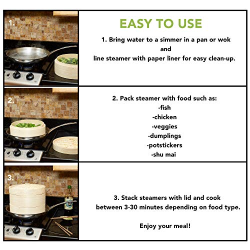 4 Premium+Bamboo+Steamer+EXTRA+DEPTH