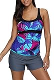 Dokotoo Womens Bandeau Printed Straps Tankini Tops Swimsuit Bathing Swim Tops (S-XXXL)