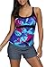 Dokotoo Womens Bandeau Printed Straps Tankini Tops Swimsuit Bathing Swim Tops (S-XXXL)