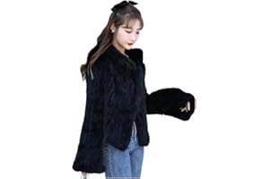 Fashion Rex Rabbit Fur Winter Jacket Women Real Fur Coat Knitting Thick Warm Outerwear-UED