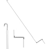 HUAALIUCHE Heavy Duty RV Awning Crank Handle - 56 Inch Extended Reach Foldable Metal Wand with Iron Core, Beveled Hook &amp; Comfort Grip ABS Handle for Manual Retractable Awning, Roller Shade -1Pack