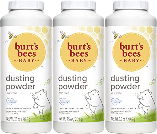 Burt's Bees Baby Powder, Hypoallergenic Dusting Powder, Non-Irritating, Calming Skin Care, All Natural, Talc Free,7.5 Ounce (Pack of 3)