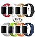 8 Pack Band for Apple Watch 38mm 42mm, Soft Silicone Sport Strap Replacement Bracelet Wristband for Apple Watch Series 3, Series 2, Series 1, Nike+, Edition, S/M M/L Size (Multicolor 2, 38 mm S/M)