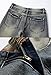 Men's Ripped Slim Fit Straight Denim Jeans Jogger Pants Vintage Style with Broken Holes Light Blue 01 W40