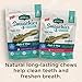 Rachael Ray Nutrish Smoochies Brushes Natural Long Lasting Dog Dental Chews, Apple & Mint, Large Size, 37 Treats, Grain Free