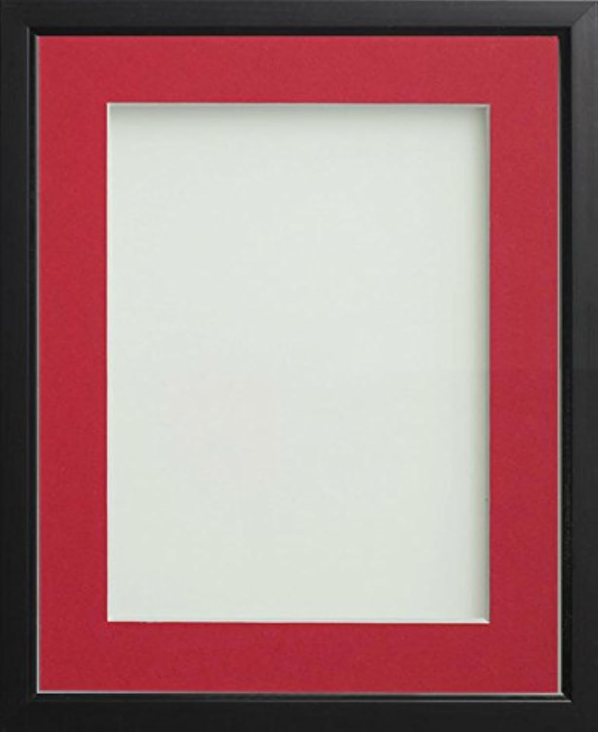 Frame Company Drayton Range Black Frame with Red Mount, 8x6 for 6x4 *Choice of Sizes* Fitted with Real Glass