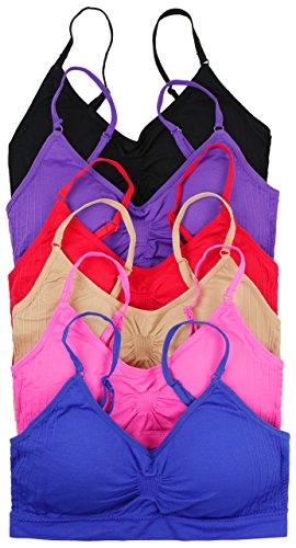 Tobeinstyle women s pack of 6 solid color wire-free pad…