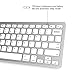 Bluetooth Keyboard — Jelly Comb Compact Bluetooth Keyboard Ultra Slim for iOS Android Windows Mac OS PC Tablet Smartphone (Compatible for iPad pro, iPhone X, SamsungTab, Surface pro and More)-Silver