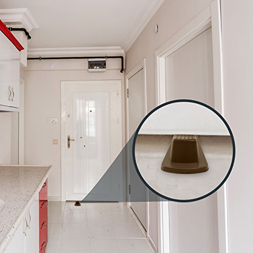 Home Premium Rubber Door Stopper - Multi Surface Door Stop Wedge with Heavy Duty Design - Flexible and Non Scratching Door Holder (20 Pack, Brown)