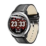 N58 ECG Sports Watch HRV Report Blood Pressure Heart Rate Test ECG+PPG ECG Smart Bracelet (Black Leather)