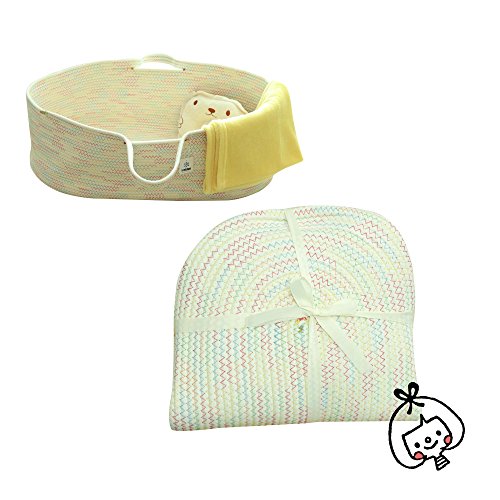 ICEBLUE Spacious Soft Moses Basket Cradle Bedding Set Nursery Storage Basket Toy Basket Baby Shower gift set (gender-neutral) - Thumbnail 3
