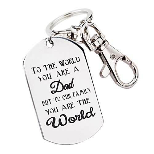 Fathers Day Gifts Mens Keychain Novelty Birthday Gift for Daddy Papa Stainless Steel