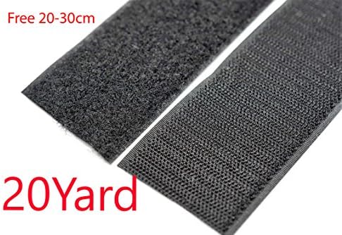 Pertid Strap 1" Black Nylon Onewrap Strap Hook and Loop 20 yards Sticky Back Tape Fabric Fastener 60 feet