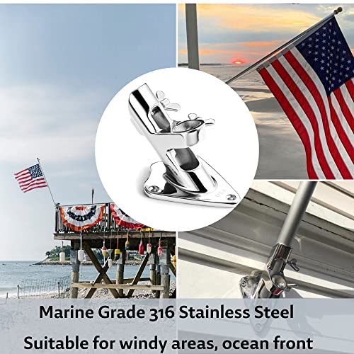 FUNNANS Flag Pole Holder, 316 Stainless Steel Heavy Duty Concrete Flag