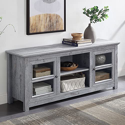 BELLEZE Modern 58 Inch Farmhouse Wood TV Stand & Media Entertainment