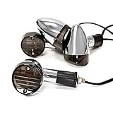 Krator Motorcycle 4 pcs Smoke Bullet Turn Signals Lights For Honda VTX 1800 TYPE C R S N F T RETRO