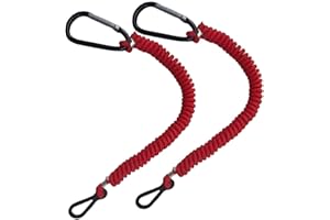 GZZTORES 8M0092850 Boat Kill Switch Lanyard Replacement for Mercruiser Marine Boat Emergency Stop Switch Safety Lanyard Cord 54 Inch/137 Long -Replace 15920T54 15920A54 (Aluminum Alloy Clip Red 2Pcs)