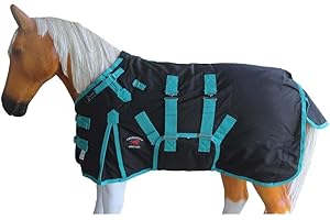 CHALLENGER 54" 1200D Miniature Weanling Donkey Pony Horse Foal Winter Blanket Teal 51945