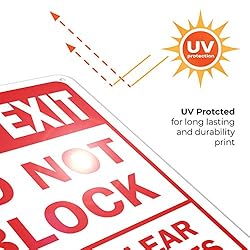 Fire Exit Sign, Do Not Block Keep Clear at All