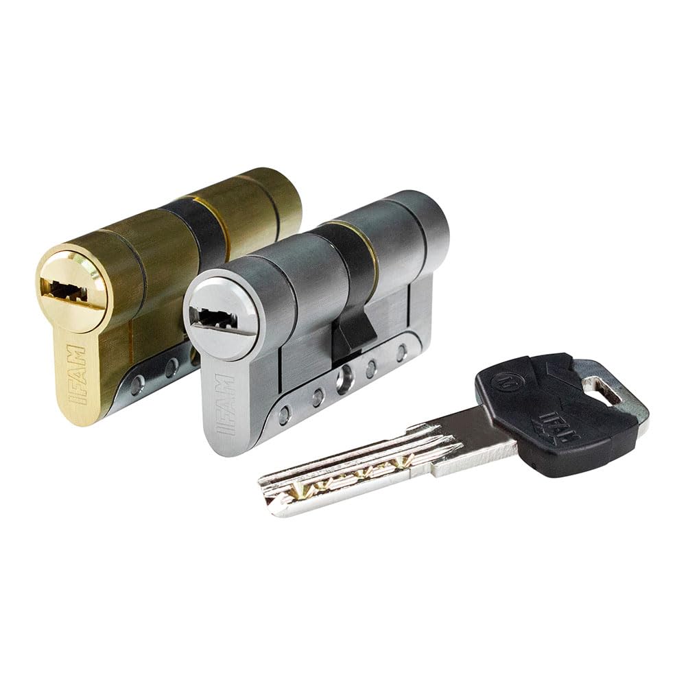 IFAM Door Cylinder Platinum M Series, 30 x 40 mm, Cam 15 mm, 5 Keys, Double Anti-Bumping System, Double Protection Anti-Drill and Anti-Pick, European Profile Lock, Nickel