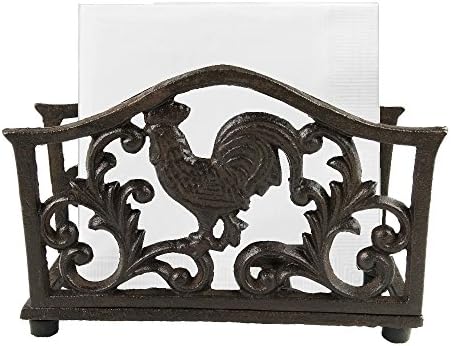 Fit Napkin Holder | Handy Compact Durable Black Cast Iron Flat Napkin Holder Stand with Bottom Pad | Stylish Anti-Rust Elegant Design for Family Bar Cafe Restaurant Tool Gift Decor | 1312.2