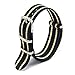 CIVO Watch Bands NATO Premium Ballistic Nylon Watch Strap Stainless Steel Buckle (Black/Khaki, 18mm)