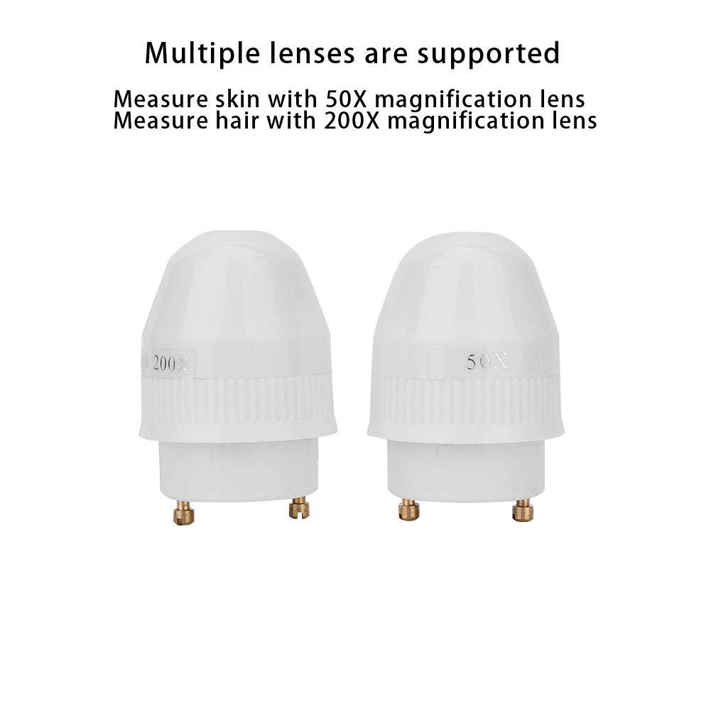 Skin Hair Analyser,5 in 50X/200xLens LCD Digital Microscope Rechargeable Portable Scalp Detector Scanner Professional Scalp Hair Follicle Oil Moisture Magnifying Detector Skin Pigment Tester,US