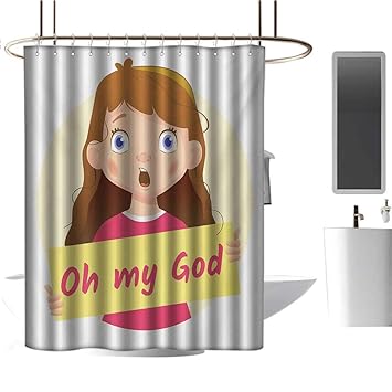Amazon Com Timbeve Clear Shower Curtain Liner Quote Cartoon Style
