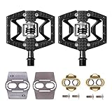 CRANKBROTHERs Crank Brothers Double Shot 3 Bike Pedals Pair (Choose Your Color) with Premium Cleats and Shoe Shields Set for Traction