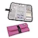 BUBM Portable Universal Wrap Electronics Travel Organizer/Cable Stable/Electronics Accessories Carry Bag,Rose Red