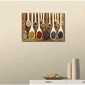 Colorful Spices in Wooden Spoons - Canvas Art Wall Art - 12" x 18"