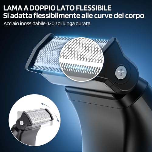 MAXGROOM Men's Electric Shaver Waterproof IPX6 | Men's Body Hair Removal, Shaver Intimate Parts with LED Display Charging Type-C Motor 7000RPM