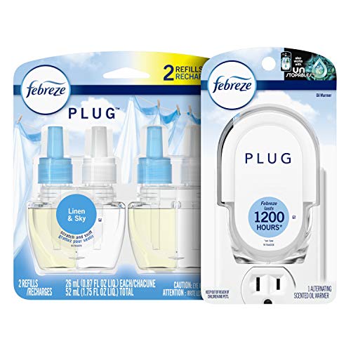 Febreze Plug in Air Fresheners, Linen & Sky, Odor Eliminator for Strong