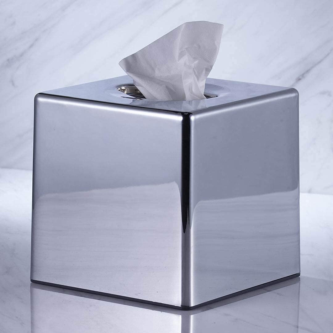 VINN DUNN BESPOKE CUBE Tissue Holder | Tissue Cover for Hotel/Restaurent/Office | CHROME