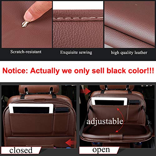 Car Backseat Organizer with Foldable Table Holder, PU Leather Backseat