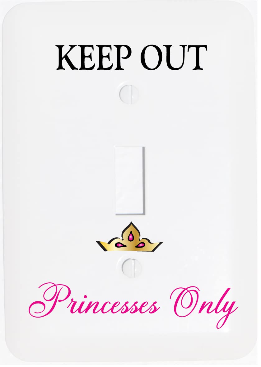 Keep Out Princesses Only Metal Light Switch Plate
