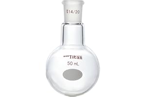 ADAMAS-BETA Lab Boiling Flasks 50mL Single Neck Round Bottom Boiling Flasks Borosilicate Glass with 14/20 Standard Taper Outer Joint