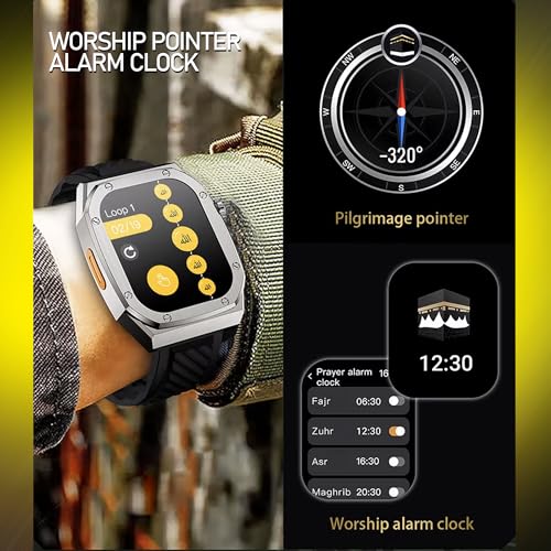 Aishini Bluetooth Calling Smart Watches for Men 2.1"IPS Large Touchscreen IP68 Waterproof Men's Smart Watch 460mAh,120+ Sport Modes, 70 Days Battery Life Fitness Smart Watch (Orange + Silver) Band