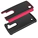 LG Escape 2 Case, LG Logos Case, LK [Shock-Absorption] Hybrid Dual Layer Armor Defender Protective Case Cover for LG Escape 2 / LG Logos (Hot Pink)