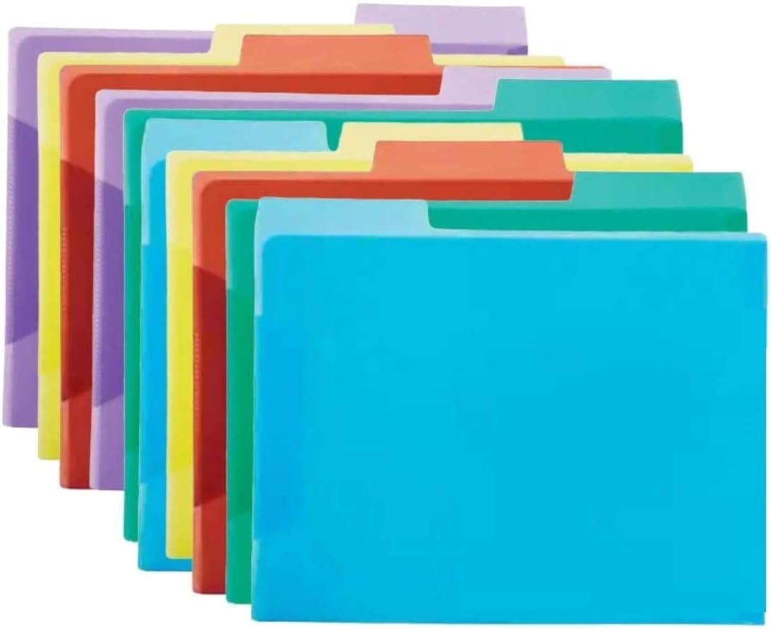 1InTheOffice Poly File folders, Plastic File folders