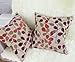 CaliTime Cushion Cover Throw Pillow Case Shell for Couch Sofa Home Decoration Luxury Chenille Cute Leaves Both Sides 18 X 18 Inches Ecru Purple