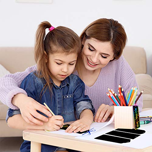 Koogel 48Pcs Art Bookmarks for Kids, 3 Kinds Craft Bookmarks Scratch Art Party Favor Rainbow Bookmark for Childrens Painting Art Creation Painting Teaching