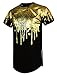 Screenshotbrand Mens Hipster Hip-Hop Premiun Tees - Stylish Longline Latest Fashion T-Shirts - Foil Print - Black - Large
