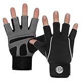 Best Fingerless Weight Lifting Gloves with Wrist Wrap Support for Men or Women. A Perfect Pair of Sports Gloves for Weightlifting, Crossfit, Working Out or Exercise.
