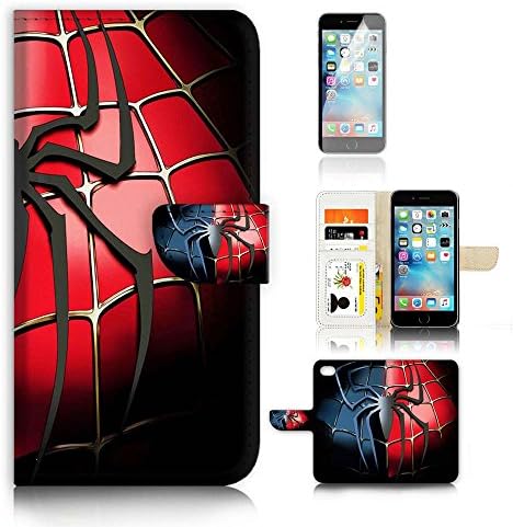 ( For iPhone 6 Plus / iPhone 6S Plus ) Flip Case Wallet Cover with Screen Protector - US B30021 - Spiderman Super Hero B30021