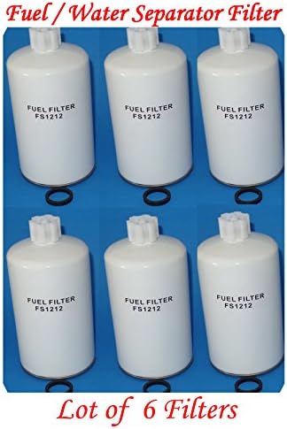 (Lot of 6) FS1212 Fuel / Water Separator Filter With Sensor Fits: Chevrolet Cummins GMC Kenworth IHC Cummins Case Volvo