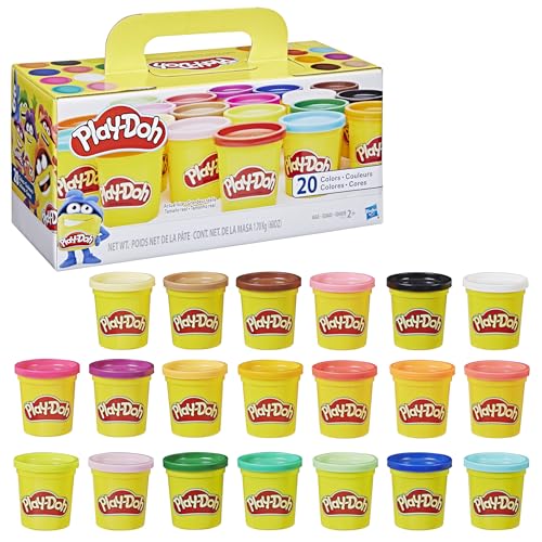 Super Colour Set mit 20 Dosen Modelliermasse (insgesamt 1,6 kg), Bastelset zum gemeinsamen Spielen oder als kreatives, für Kinder ab 3 Jahren