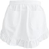 CRB Fashion Waist Apron Kitchen Cooking Restaurant Cotton Bistro Half Aprons with Pockets For Woman