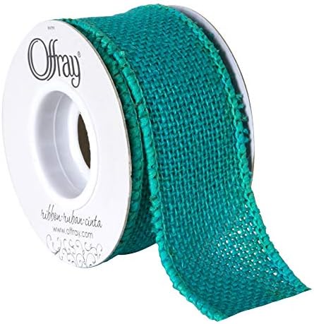 Berwick Offray 1.5" Wide Craft Burlap Ribbon, Turquoise, 3 Yards