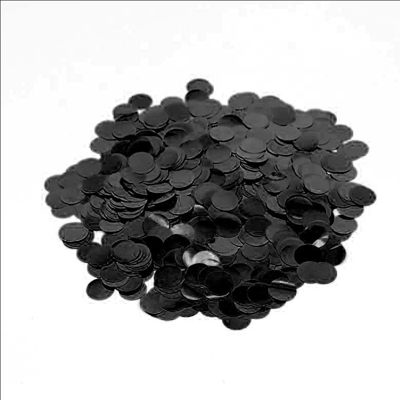 ZYOOO Black Metallic Shiny Round Table Confetti - Balloon Fill Confetti - 1.5cm - 6000pcs/1 Pack